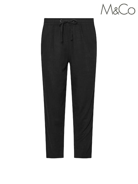 M&Co Black Petite Linen Joggers (F75123) | £33