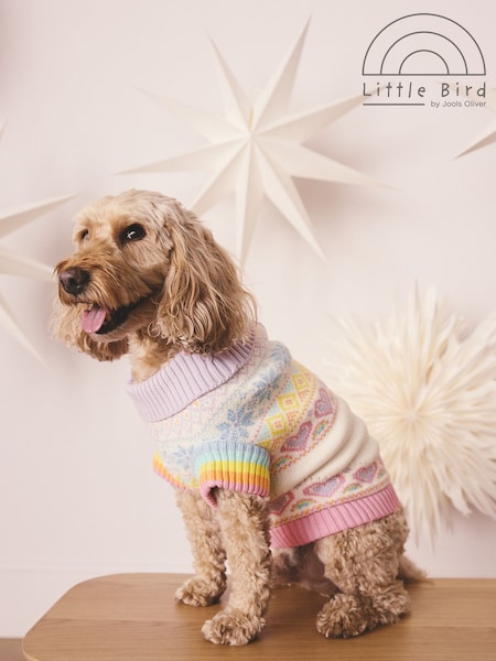 Little Bird by Jools Oliver Pastel Rainbow Knitted Pets Jumper (F75213) | £24