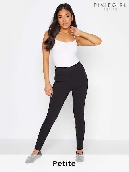 PixieGirl Petite Black Stretch Bengaline Straight Leg Trousers (F75226) | £37