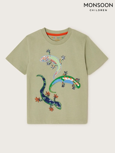 Lizard Embroidered Cotton T-Shirt (F75286) | £15 - £17