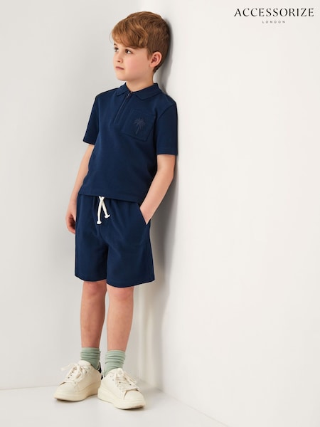 Monsoon Blue Jersey Polo Shirt and Shorts Set (F75289) | £28 - £34