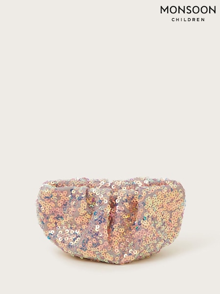Monsoon Pink Sequin Embellished Ruched Bag (F75295) | £15