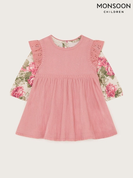 Newborn Betsy Floral Top and Pinafore Dress Set (F75365) | £28
