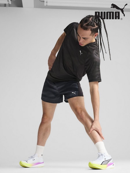 Puma Black Mens VELOCITY All-Over Print Running T-Shirt (F75440) | £28