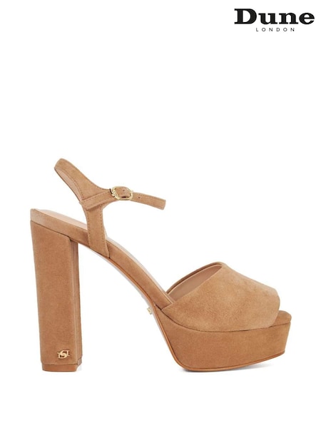 Dune London Brown Mayci Ultra Platform Sandals (F75480) | £119