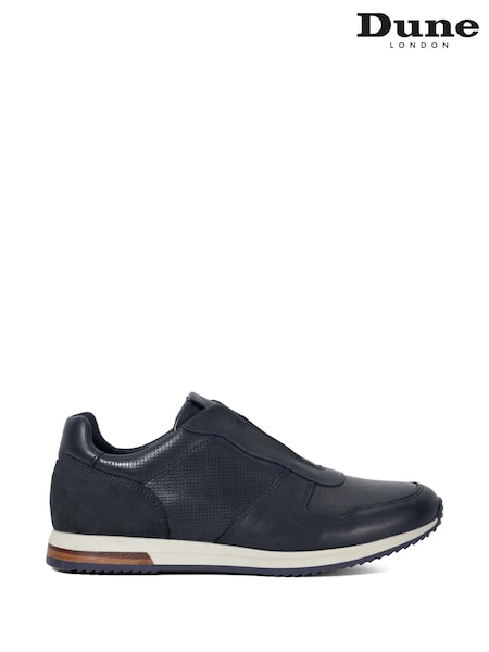 Dune London Blue Trilogy Laceles Laceless Slip On Runner Trainers (F75494) | £109