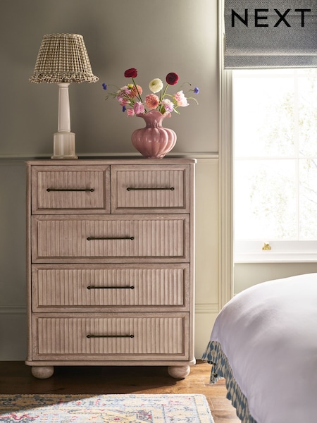 Light Natural Bourton Solid Mango 5 Drawer Chest of Drawers (F75524) | £725