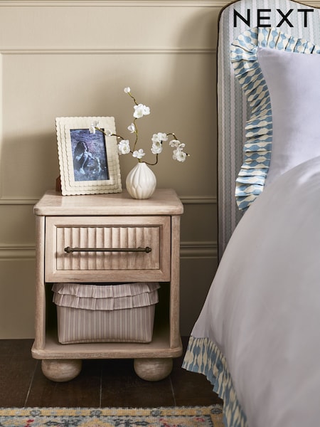 Light Natural Bourton Solid Mango 1 Drawer Bedside Table (F75525) | £250