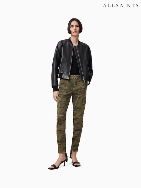 AllSaints Green Duran Skinny Cargo Jeans (F75565) | £149
