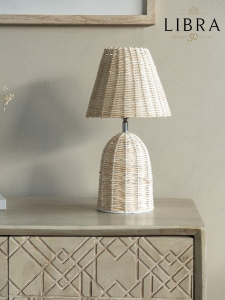 Libra Interiors Natural Mini Rattan Lamp Base and Shade (F75699) | £80
