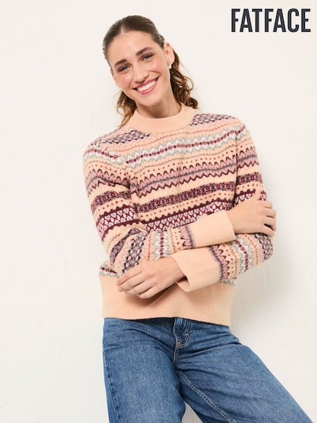 FatFace Genevieve Natural Fairisle Crew Neck Jumper (F75789) | £58