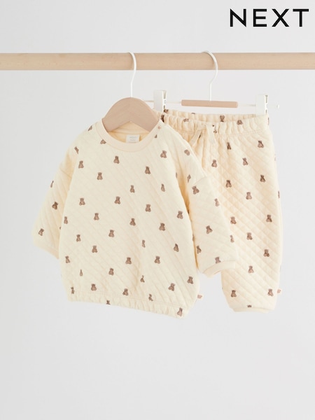 Neutral Bear Baby Quilted Sweat and Joggers Set (0mths-2yrs) (F75868) | £17 - £19