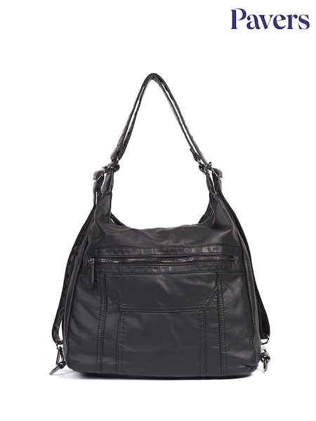 Pavers Black Convertible Shoulder Bag Backpack (F75903) | £33