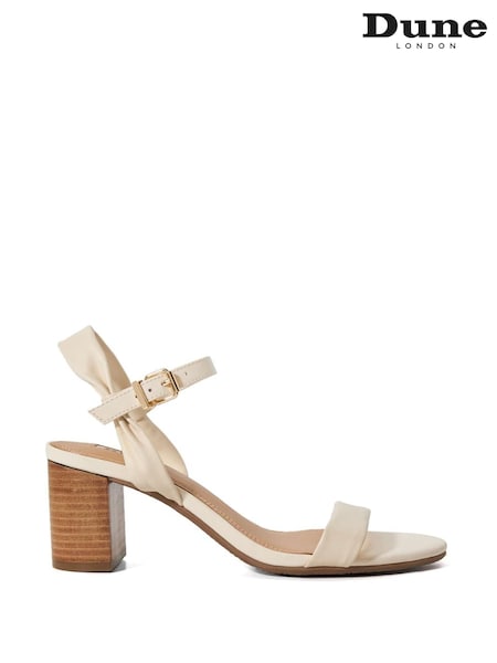 Dune London Cream Wide Fit Jaliz Two Part Heel Sandals (F76000) | £79