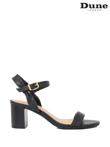 Dune London Black Wide Fit Jaliz Two Part Heel Sandals (F76007) | £79