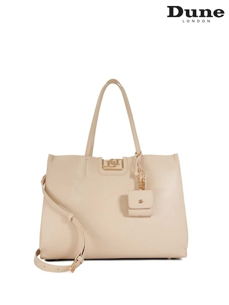 Dune London Cream Large Direct 3 Part Tote Bag (F76010) | £89