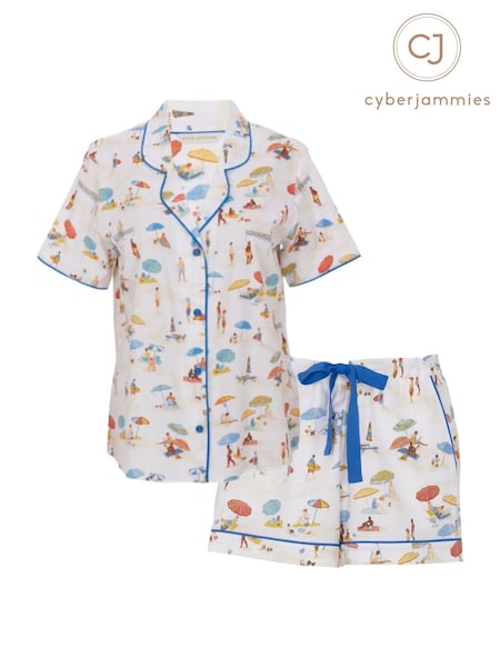 Cyberjammies Cream Woven Revere Shorty Set (F76070) | £44