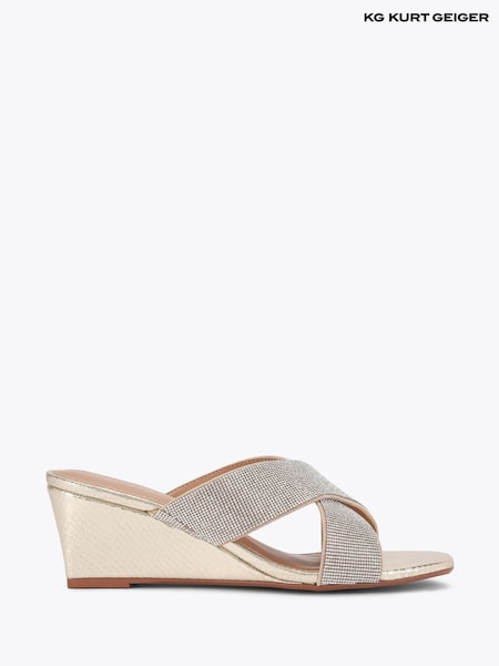 KG Kurt Geiger Gold Avril Gem Sandals (F76077) | £79