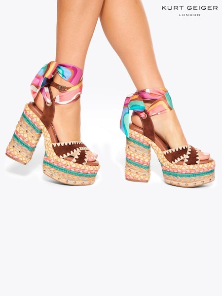 Kurt Geiger London Chelsea Scarf Platform Sandals (F76102) | £199