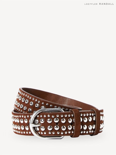 Loeffler Randall Brown Isaac Studded Belt (F76162) | £240