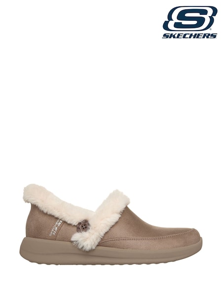 Skechers Brown Suede Slip Ins Cozy Escape Slippers (F76204) | £49