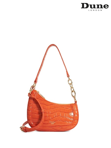 Dune London Orange Dark Dinkydeliberate Mini Woven Slouch Crossbody Bag (F76209) | £89