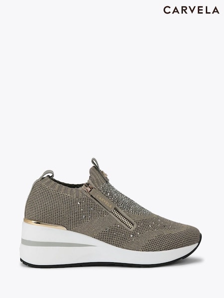Carvela High Rise Zip Knit Trainers (F76233) | £99
