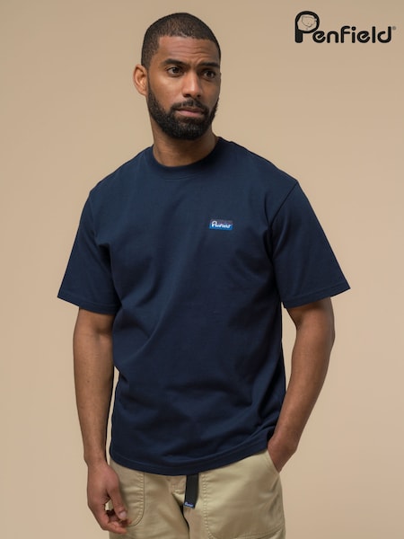 Penfield Blue Mens Fishing Bear T-Shirt (F76248) | £30