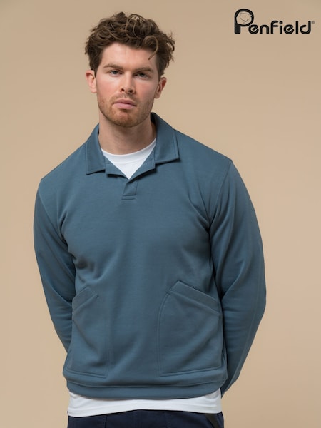Penfield Blue Mens Cahoon Rugby Shirt (F76262) | £85