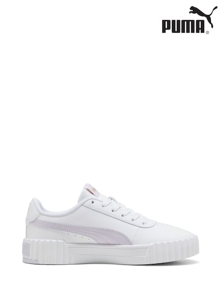 Puma White Ecru Womens Carina 3.0 Sneakers (F76526) | £48