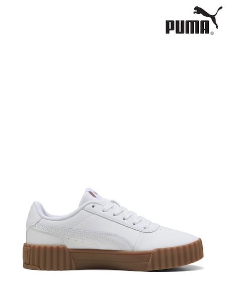 Puma White cream Womens Carina 3.0 Sneakers (F76536) | £48