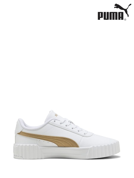Puma White/Grey Womens Carina 3.0 Aqua Metallics Sneakers (F76542) | £48