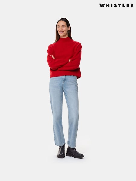 Whistles Blue Authentic Column Leg Jeans (F76747) | £99