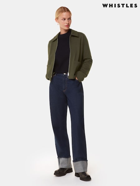 Whistles Green Marla Ponte Zip Through Jacket (F76766) | £99