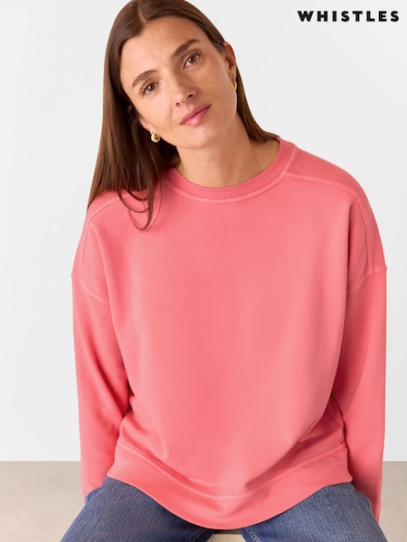 Whistles Pink Relaxed 100% Cotton Sweat Tops (F76775) | £89