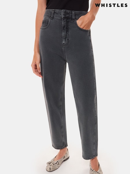 Whistles Grey Stretch Barrel Leg Jeans (F76784) | £95