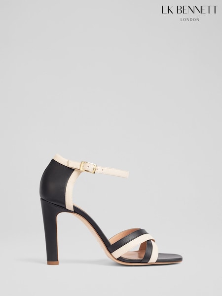 LK Bennett Black Nappa Leather Colour Block Sandals (F76789) | £269