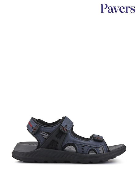 Pavers Blue Triple Touch-Fastening-Strapped Sandals (F76804) | £40