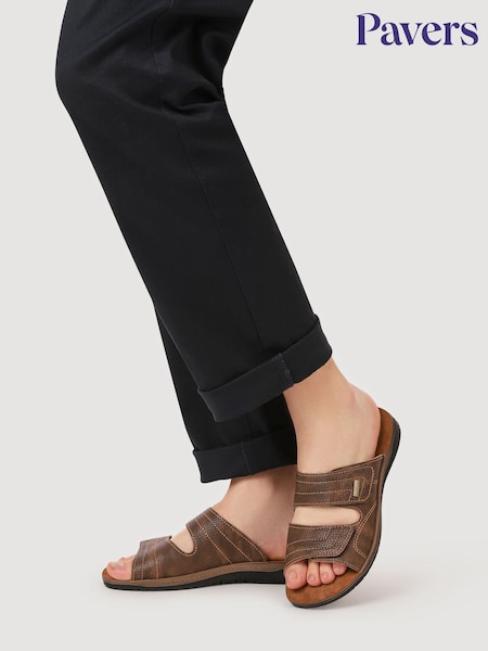 Pavers Brown Gents Mule Casual Sandals (F76808) | £25