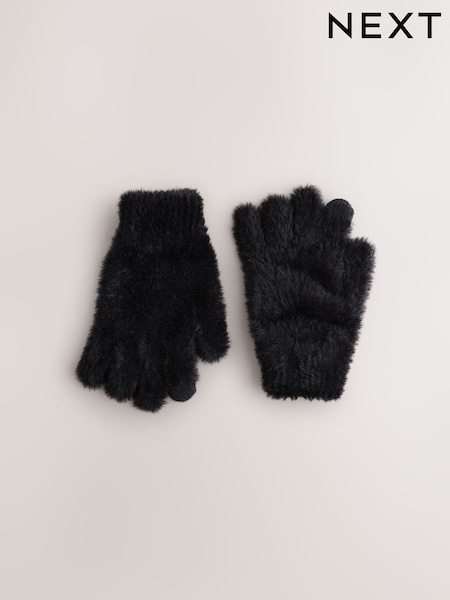 Black Fluffy Gloves (3-16yrs) (F76851) | £5 - £6