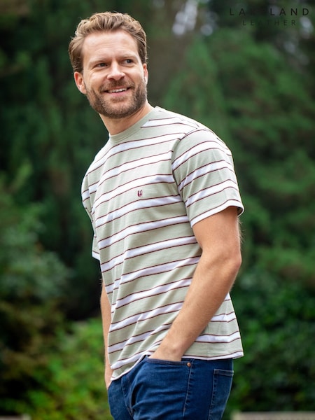 Lakeland Clothing Green Striped 100% Cotton T-Shirt (F76892) | £30