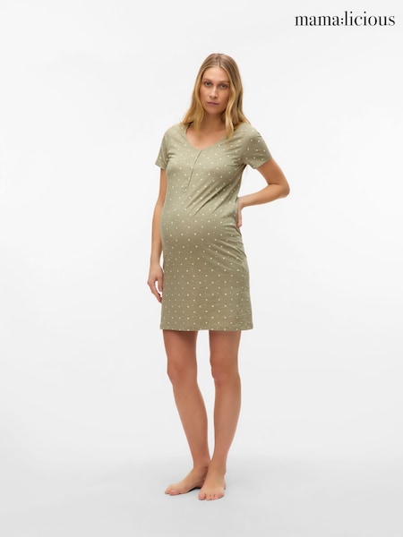 Mamalicious Green Maternity And Nursing Nightie (F76897) | £22