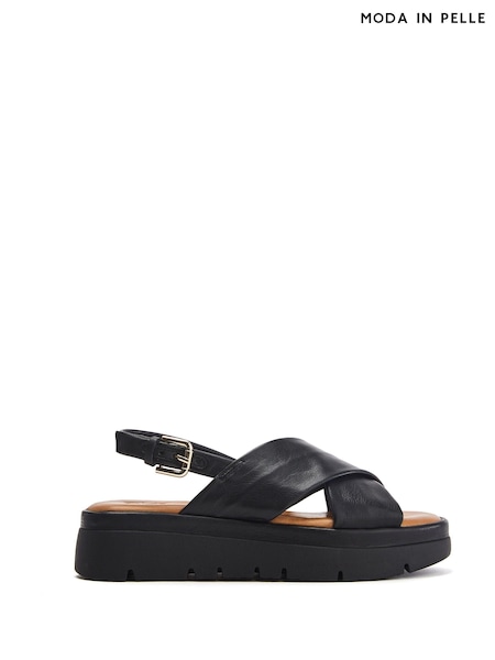 Moda in Pelle Nettina Cross Strap Soft Black Sandals (F76928) | £89