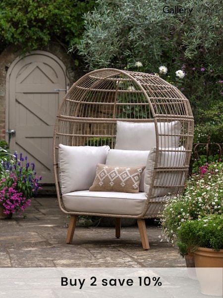 Gallery Home Grey Avena Garden Egg Chair (F76937) | £630