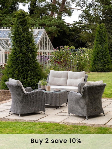 Gallery Home Grey Windsor Rattan Garden Lounge Set (F76946) | £1,320