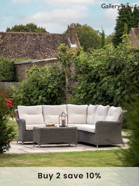 Gallery Home Grey Windsor Garden Corner Lounge Set (F76952) | £1,600