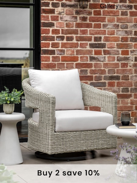 Gallery Home Natural Hvar Rattan Garden Swivel Chair (F76956) | £560
