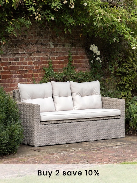 Gallery Home Natural Porto 2 Seater Rattan Garden Storage Sofa (F76968) | £850