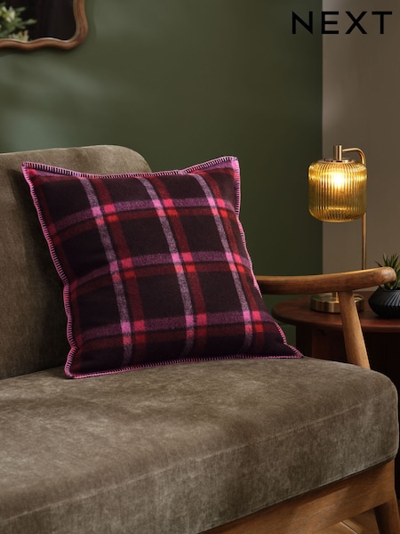 Plum Purple 50 x 50cm Check Cushion (F77038) | £22