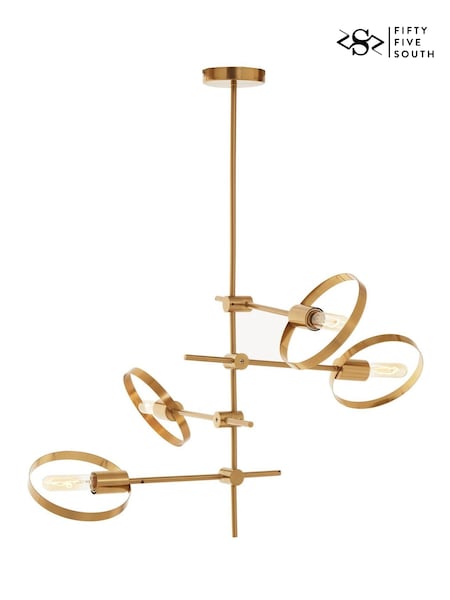 Fifty Five South Gold Trieste Multi Ring Pendant Ceiling Light (F77046) | £170